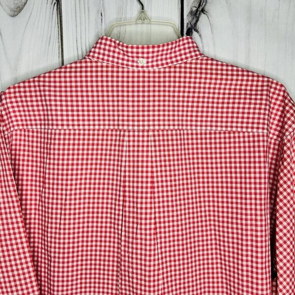 Brooks Brothers Button Down Shirt Mens Sz L Red White Gingham Check Regular Fit - Picture 6 of 7